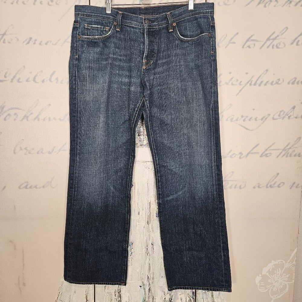 Citizens of Humanity Evans Jeans 36x32 Dark Wash Relaxed Straight 606 Button Fly